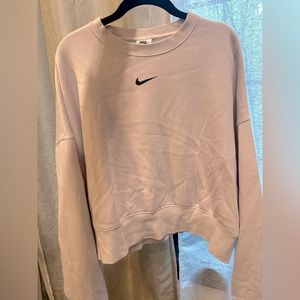 Nike cropped sweater. Oversized with large sleeves. Color is a light lavender